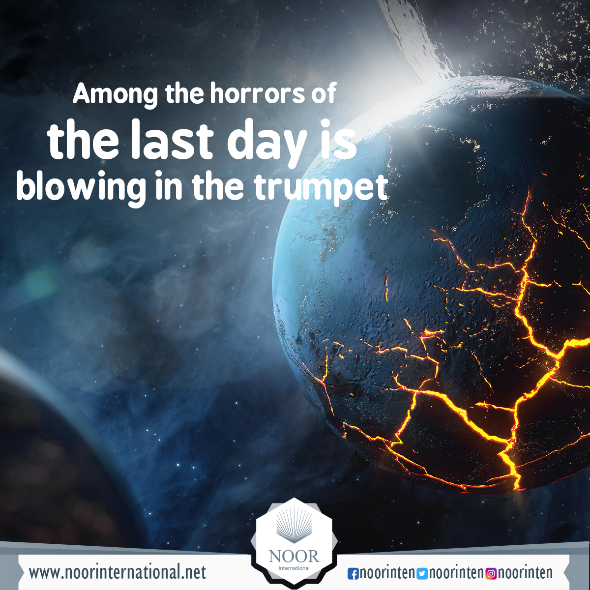 Among the horrors of the last day is blowing in the trumpet