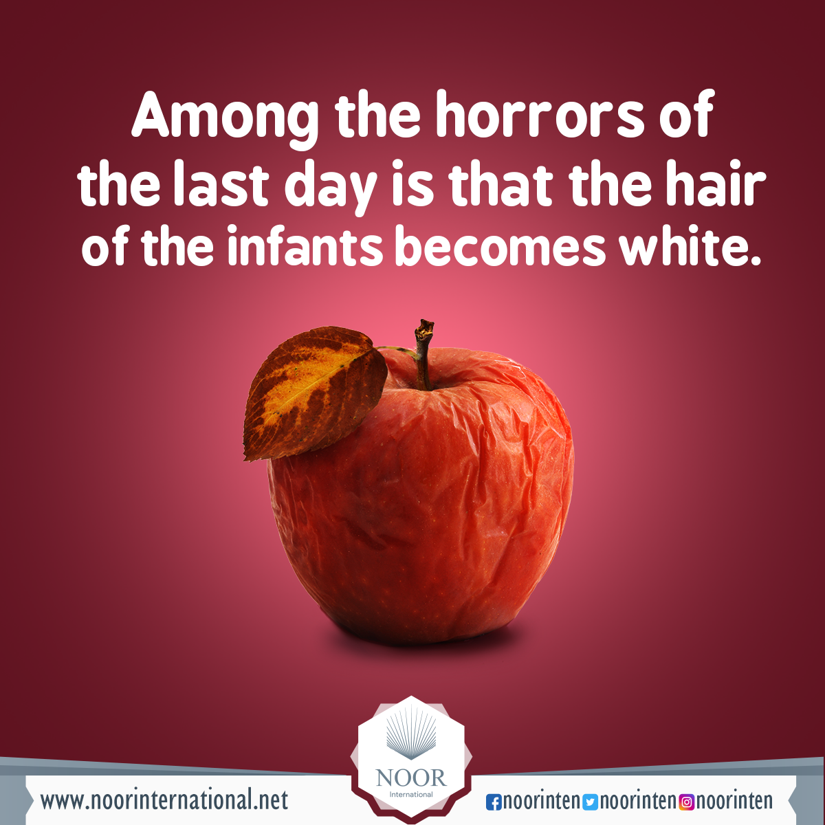 Among the horrors of the last day is that the hair of the infants becomes white.