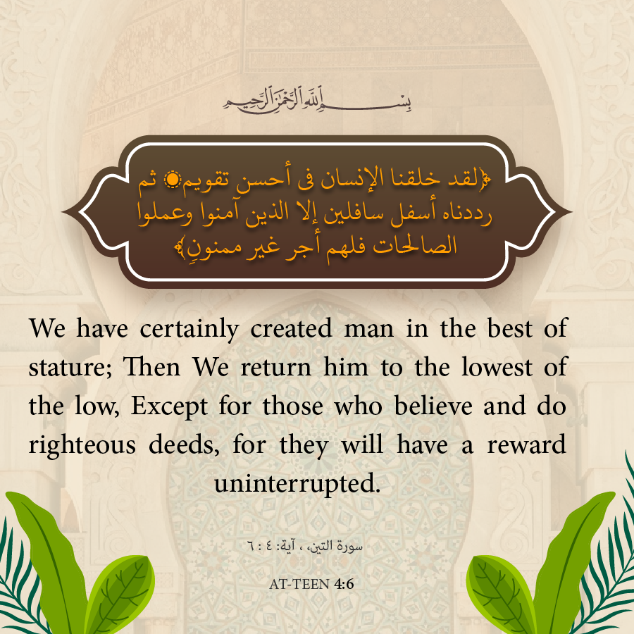 ​We have certainly created man in the best of.."