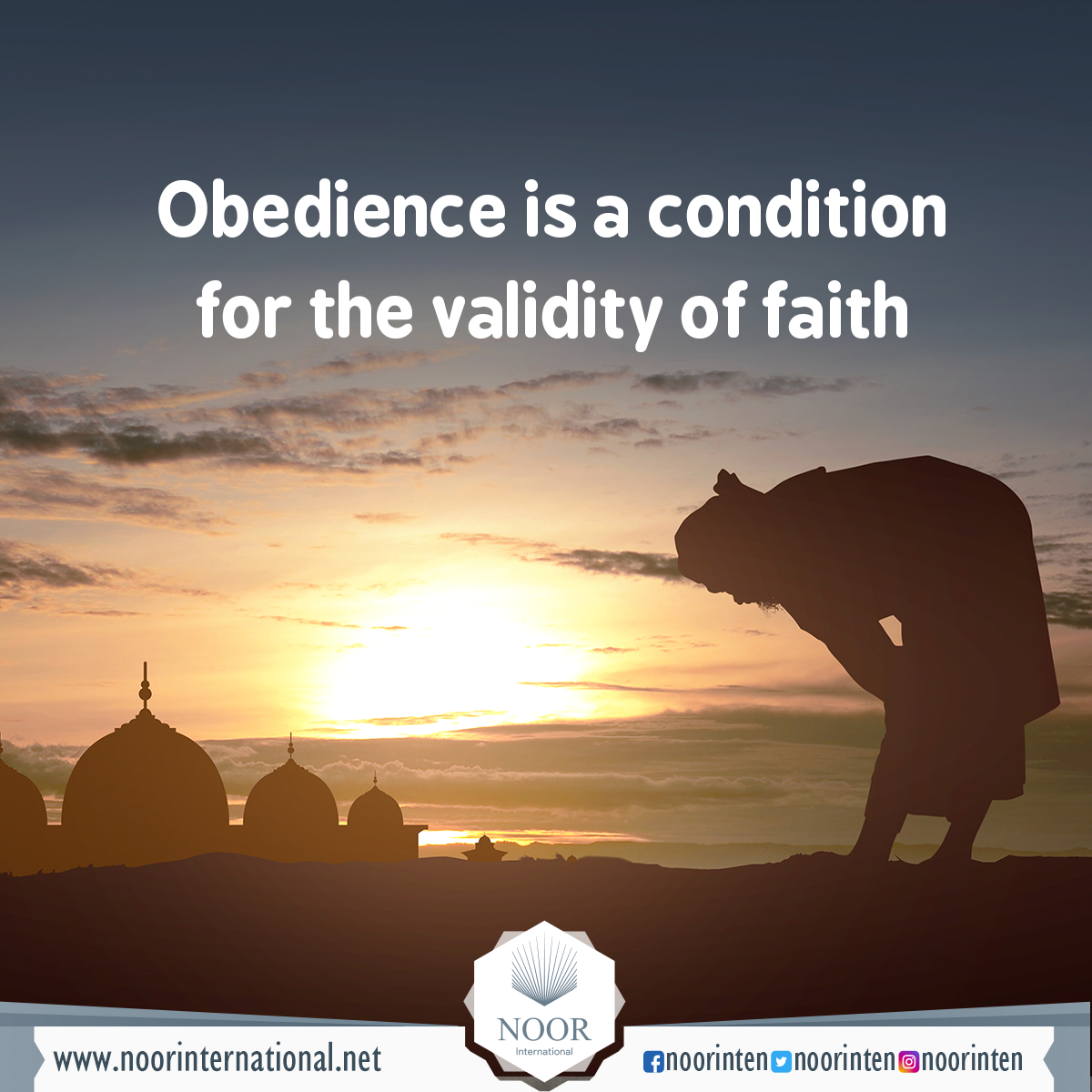 Obedience is a condition for the validity of faith