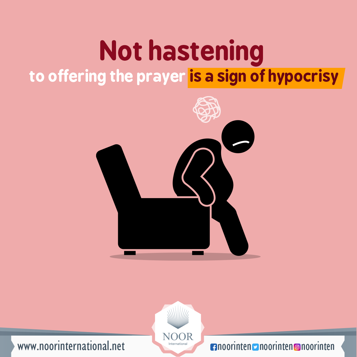 Not hastening to offering the prayer is a sign of hypocrisy