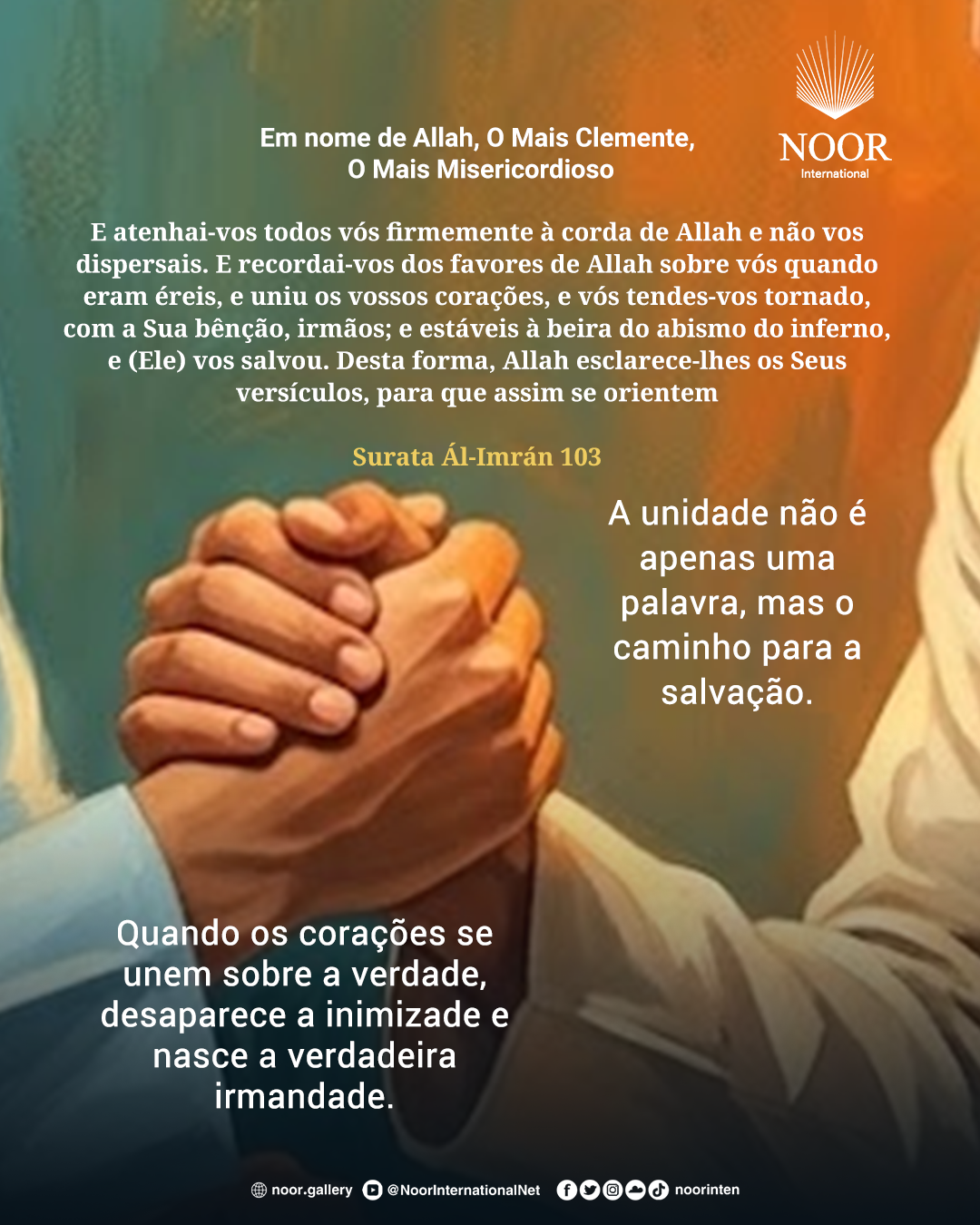 A unidade não é apenas uma palavra, mas o caminho para a salvação.