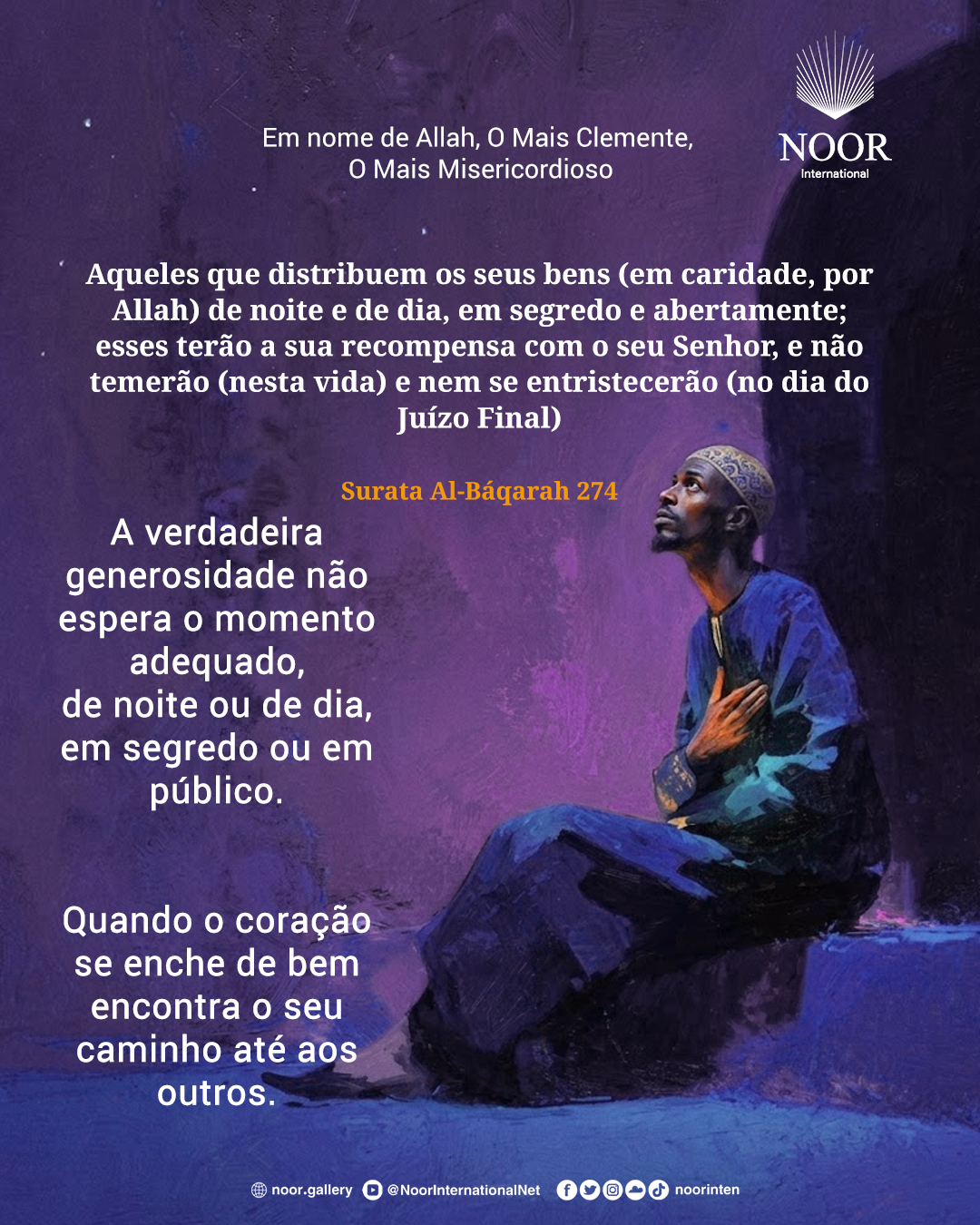 A verdadeira generosidade não espera o momento adequado,