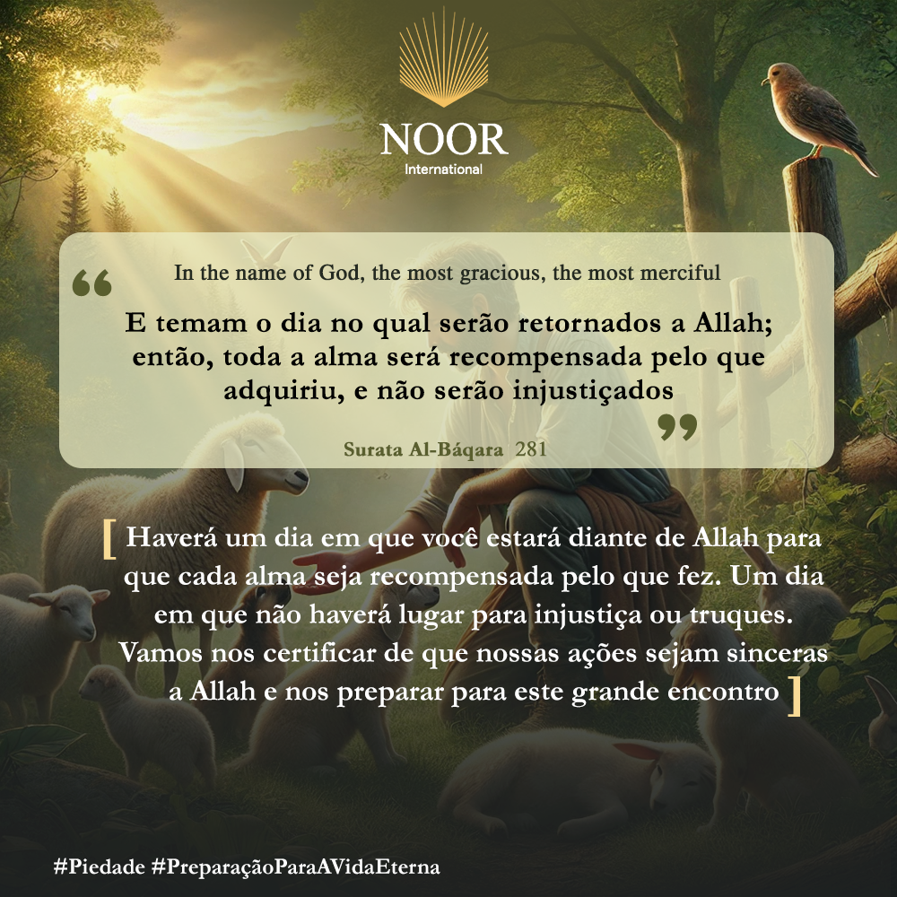 ​"Haverá um dia em que vós estareis diante de Allah para que..'