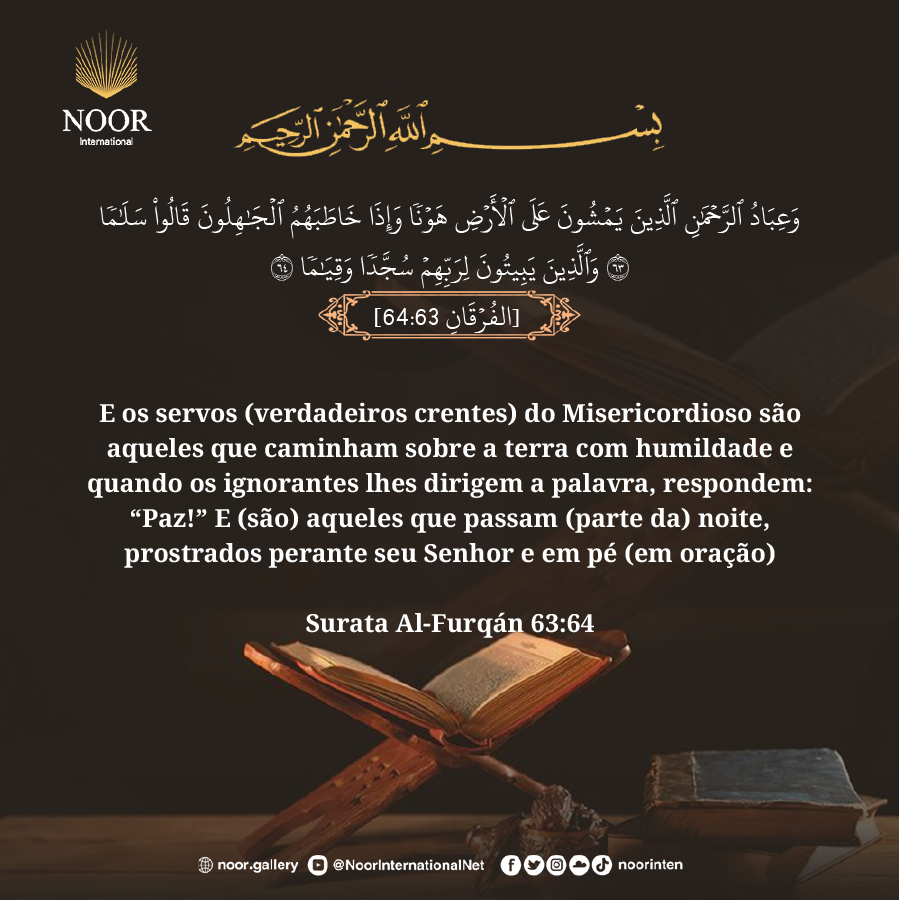 E os servos (verdadeiros crentes) do Misericordioso são aqueles que caminham