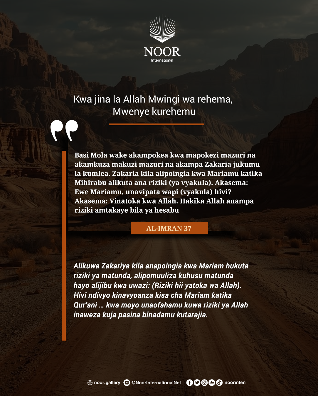 ​Alikuwa Zakariya kila anapoingia kwa Mariam hukuta."