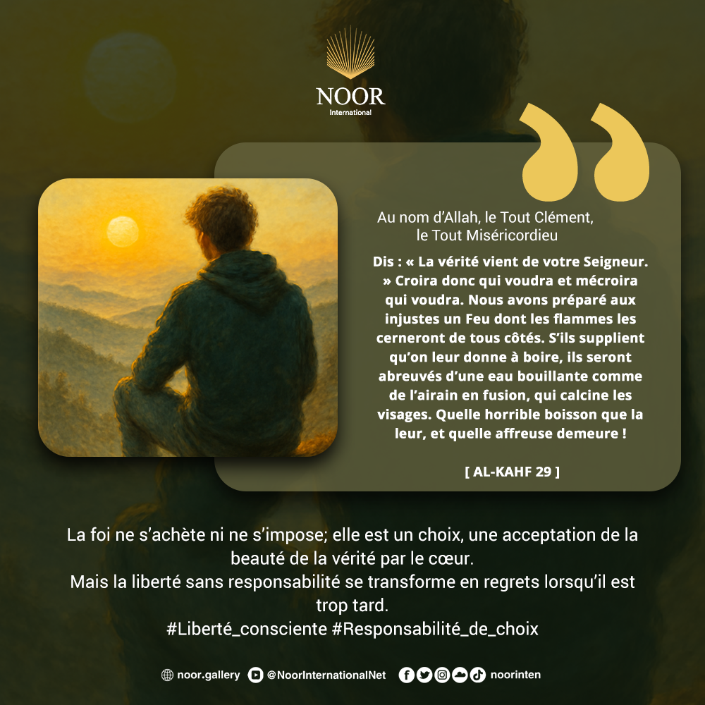 La foi ne s’achète ni ne s’impose; elle est un choix,"