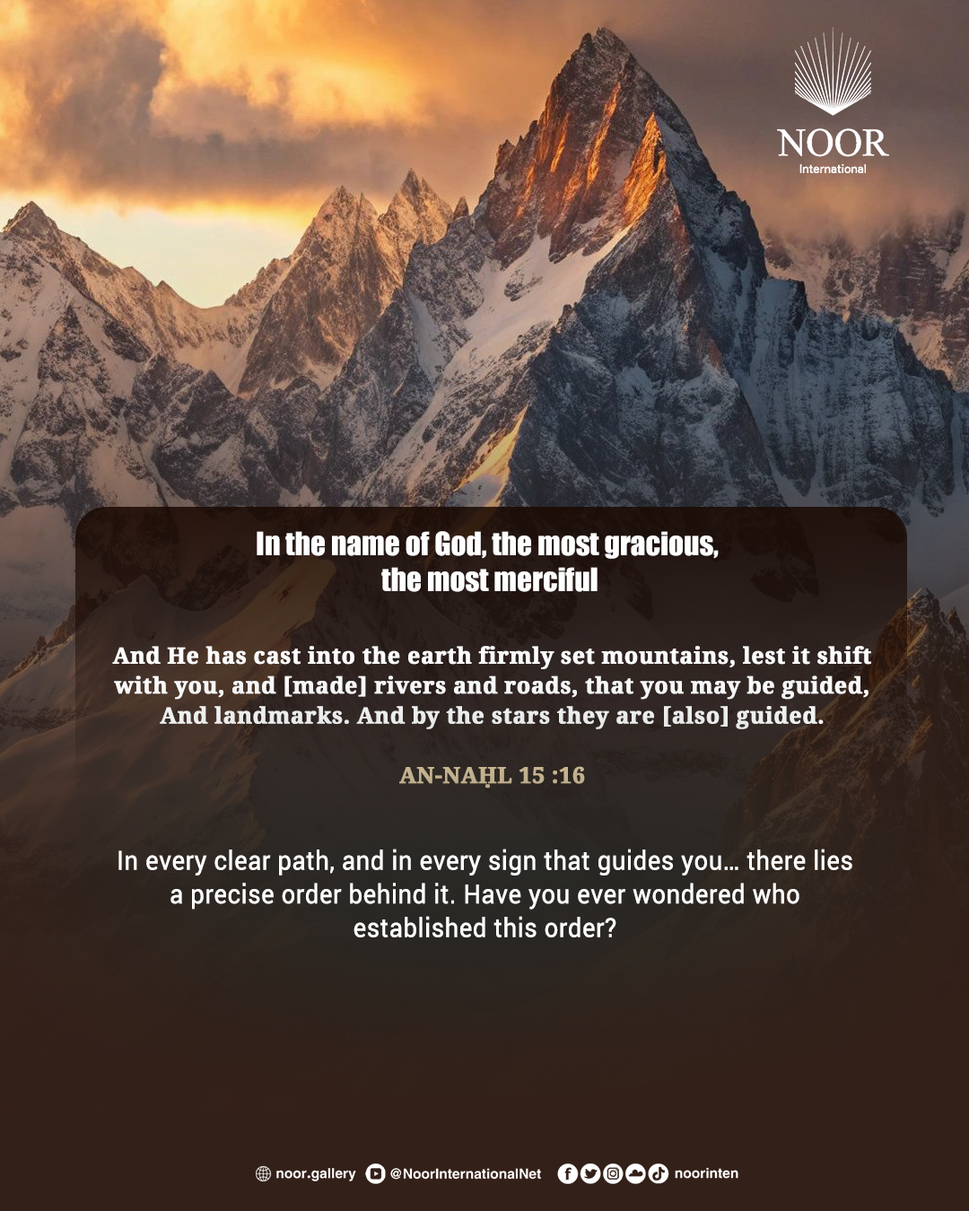 In every clear path, and in every sign that guides you…