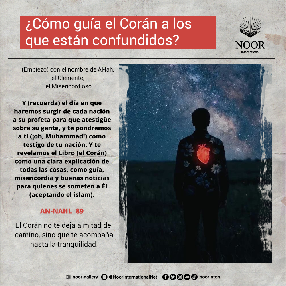 El Corán no te deja a mitad del camino,"