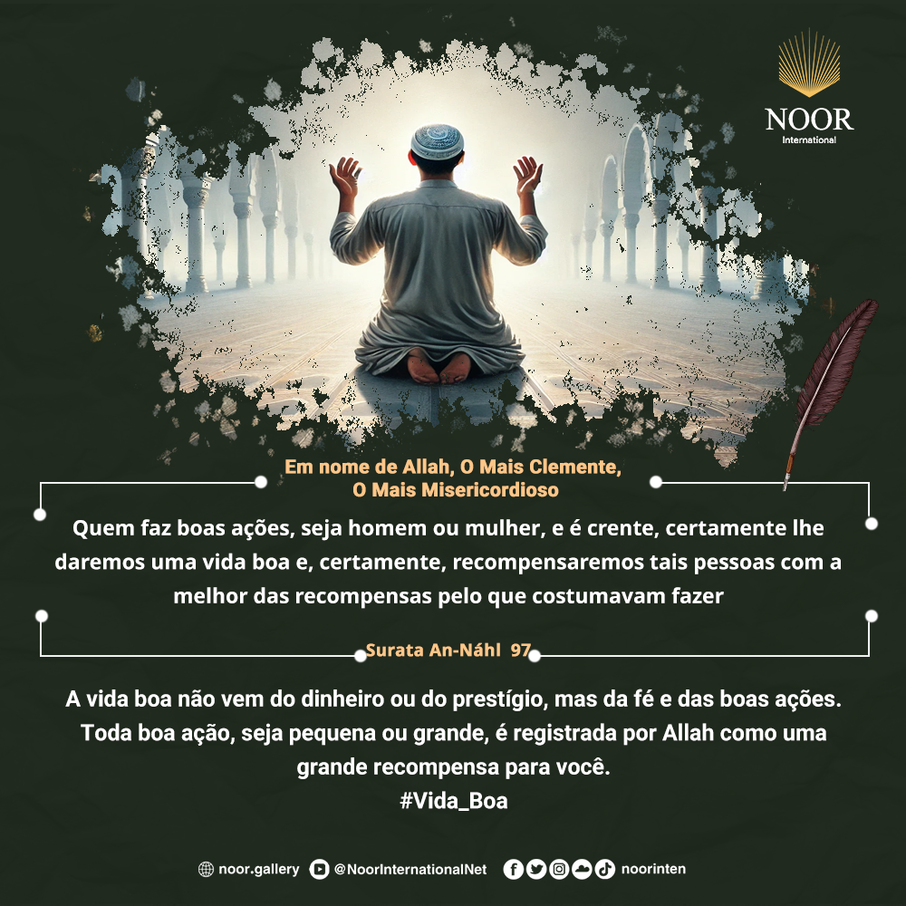 ​A vida boa não vem do dinheiro ou do prestígio, mas da fé ."