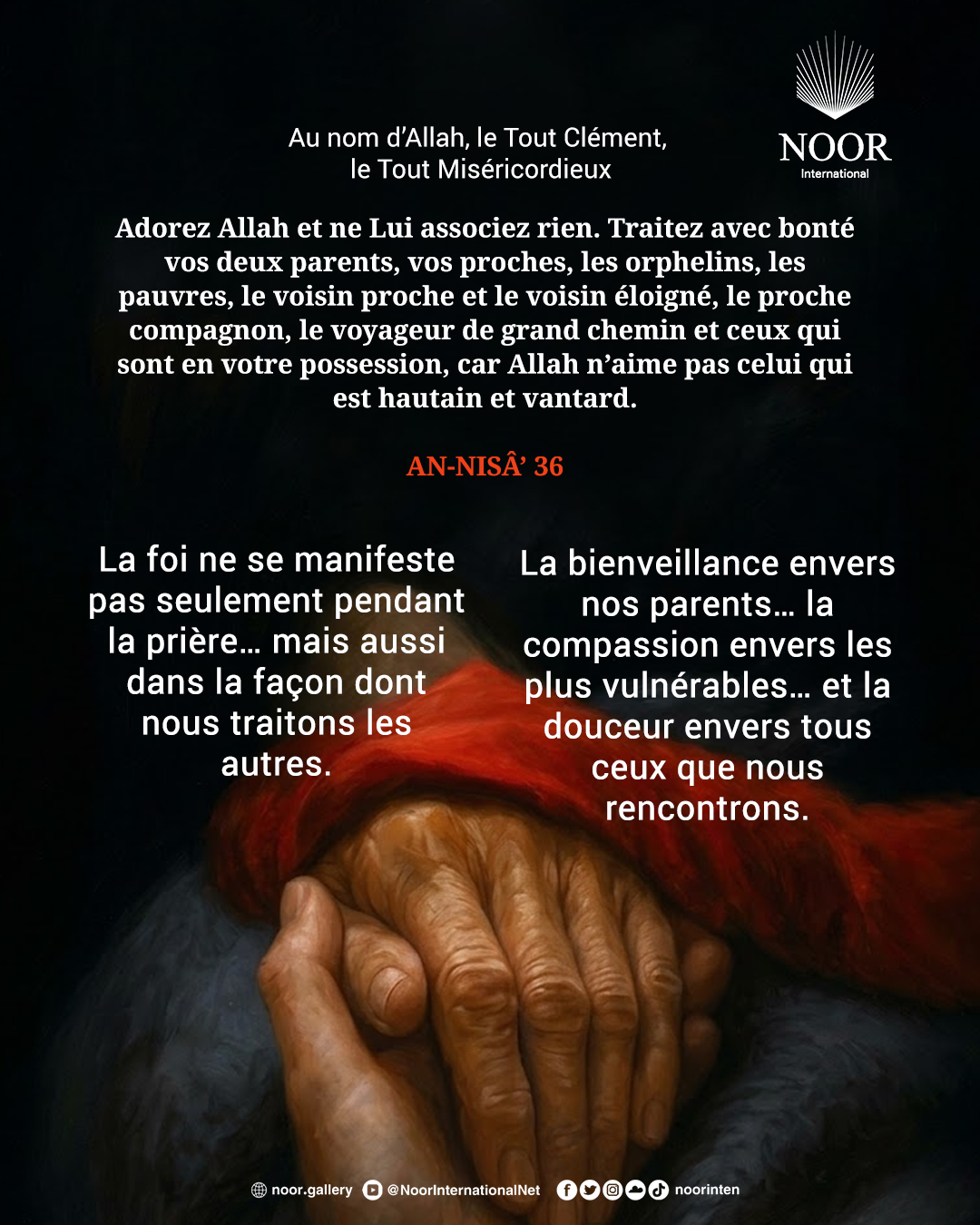 La foi ne se manifeste pas seulement pendant la prière…