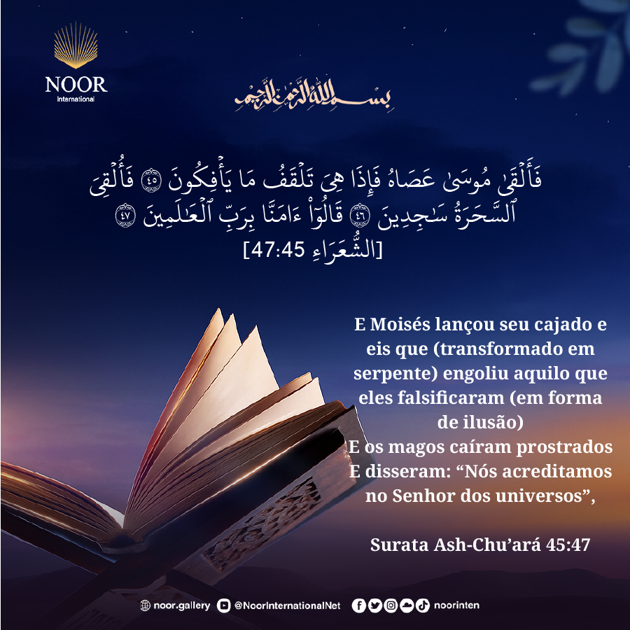 ​E Moisés lançou seu cajado e eis que (transformado em serpente)."