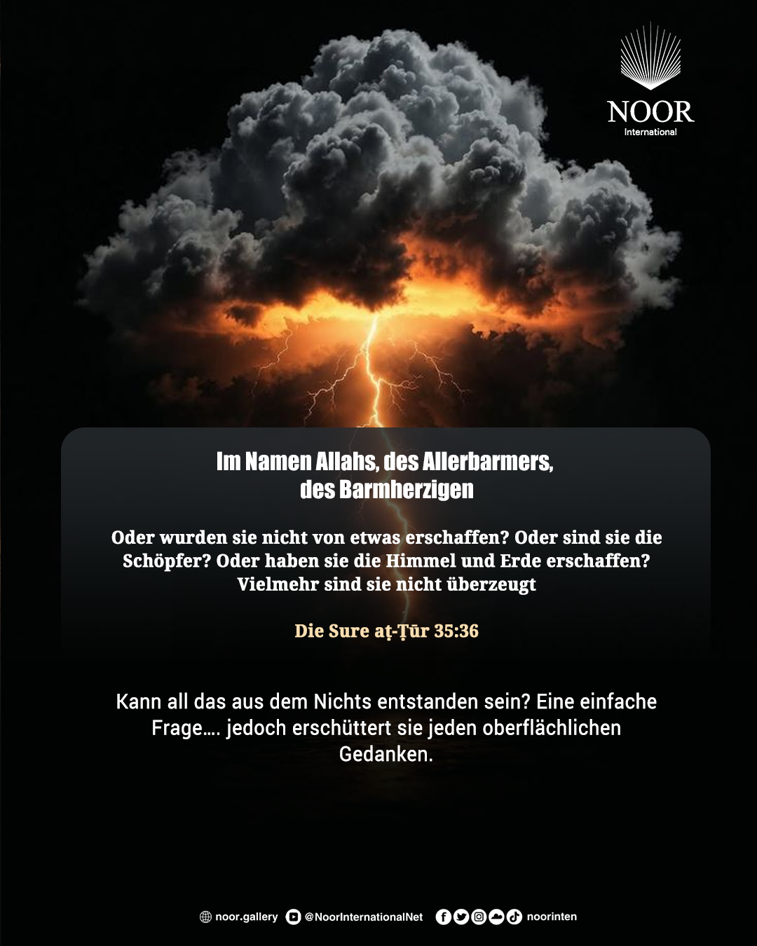 Kann all das aus dem Nichts entstanden sein? Eine einfache Frage….