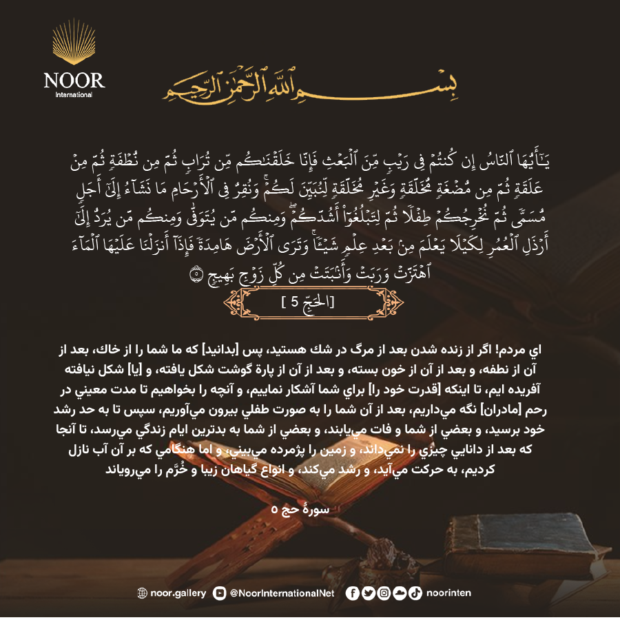 اي مردم! اگر از زنده شدن بعد از مرگ در شك هستيد،...