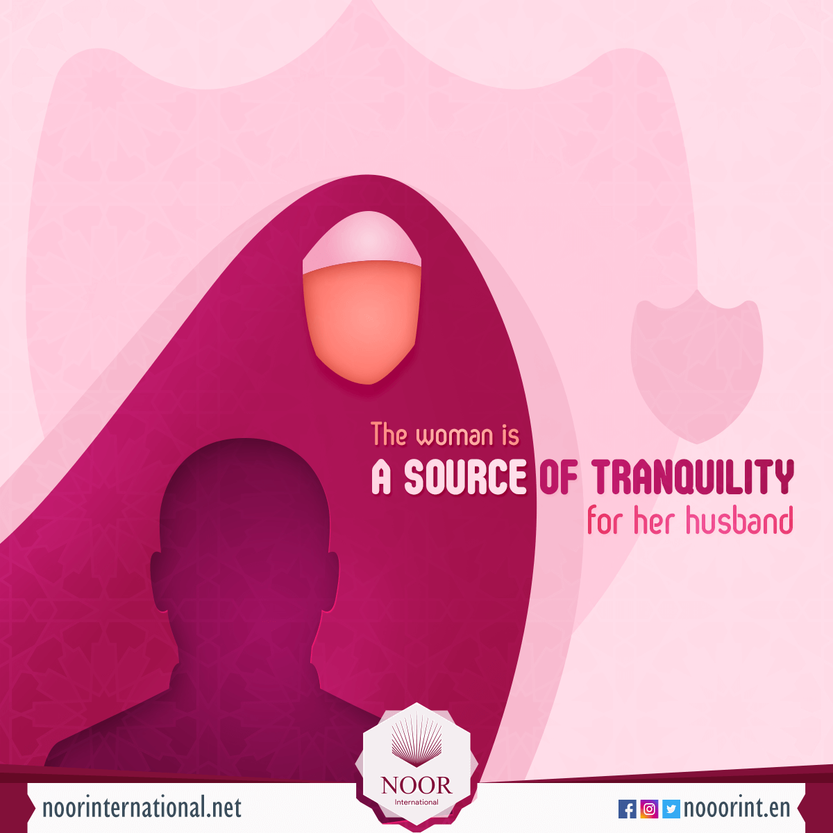 The woman is a source of tranquility for her husband