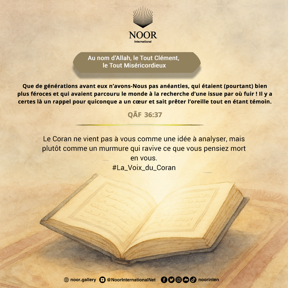 ​Le Coran ne vient pas à vous comme une idée à analyser, "