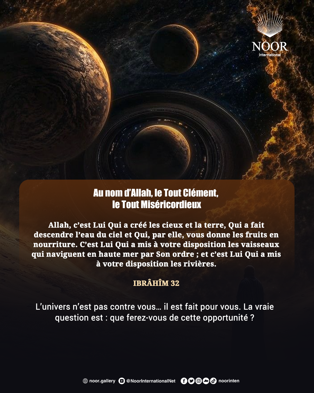 L’univers n’est pas contre vous…