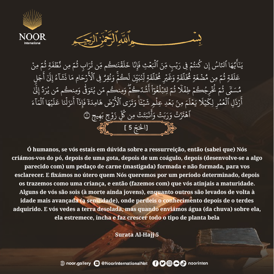 Ó humanos, se estais em dúvida acerca da ressurreição...