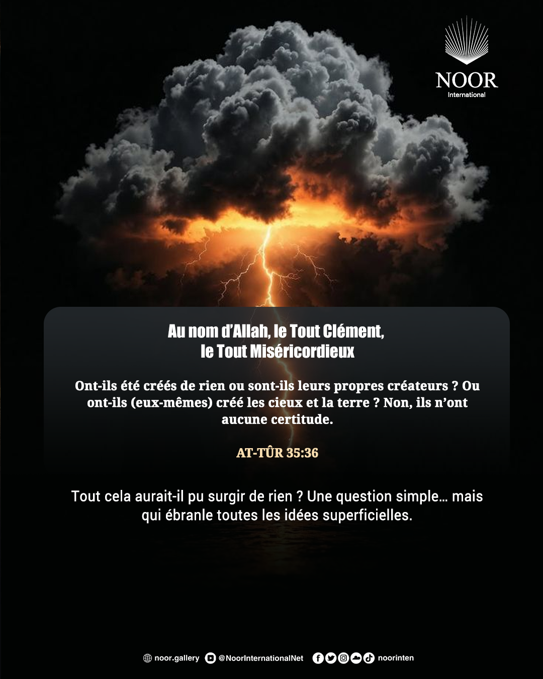 ​Tout cela aurait-il pu surgir de rien ? Une question simple…