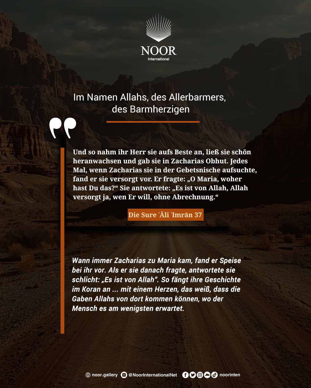 ​Wann immer Zacharias zu Maria kam, fand er Speise ."