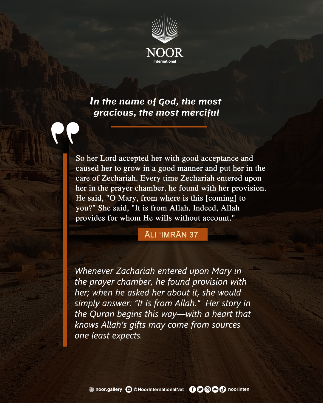 ​Whenever Zachariah entered upon Mary in the prayer chamber,"